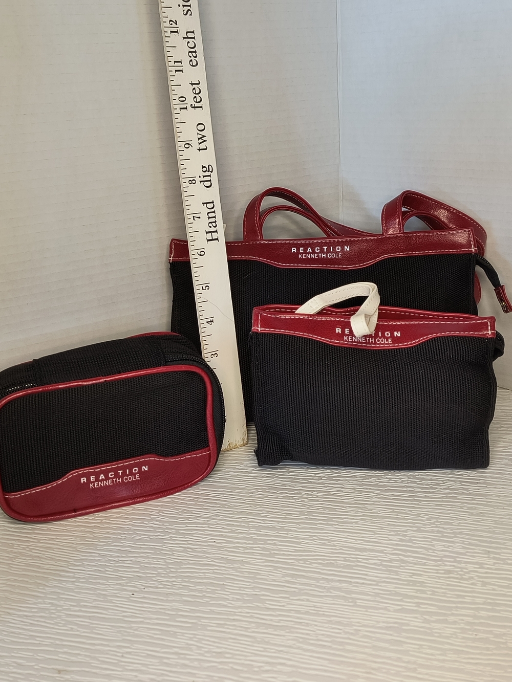 Kenneth Cole Reaction Black and Red Toiletry Bag Trio